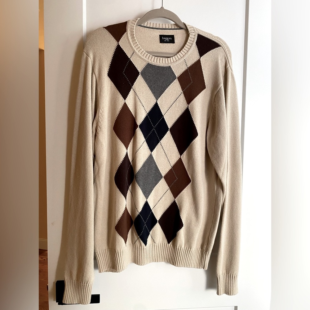 Haggar Men's Crewneck Sweater 100% Cotton, size L